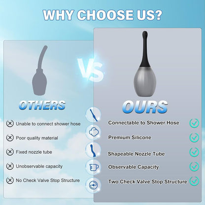 Power bottom Enema bulb with Anti-backflow design
