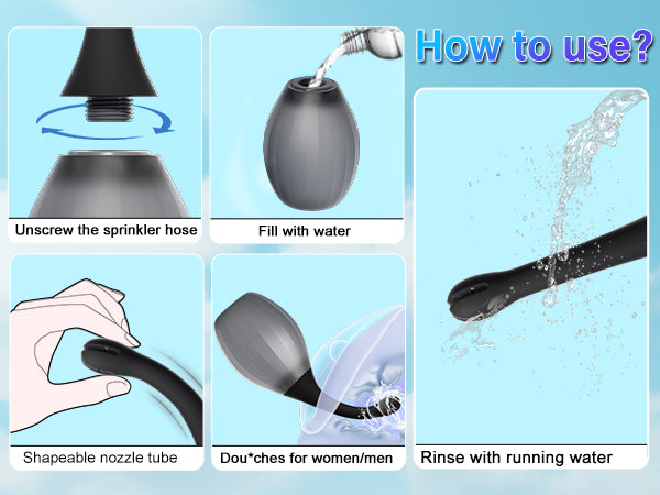 Power bottom Enema bulb with Anti-backflow design