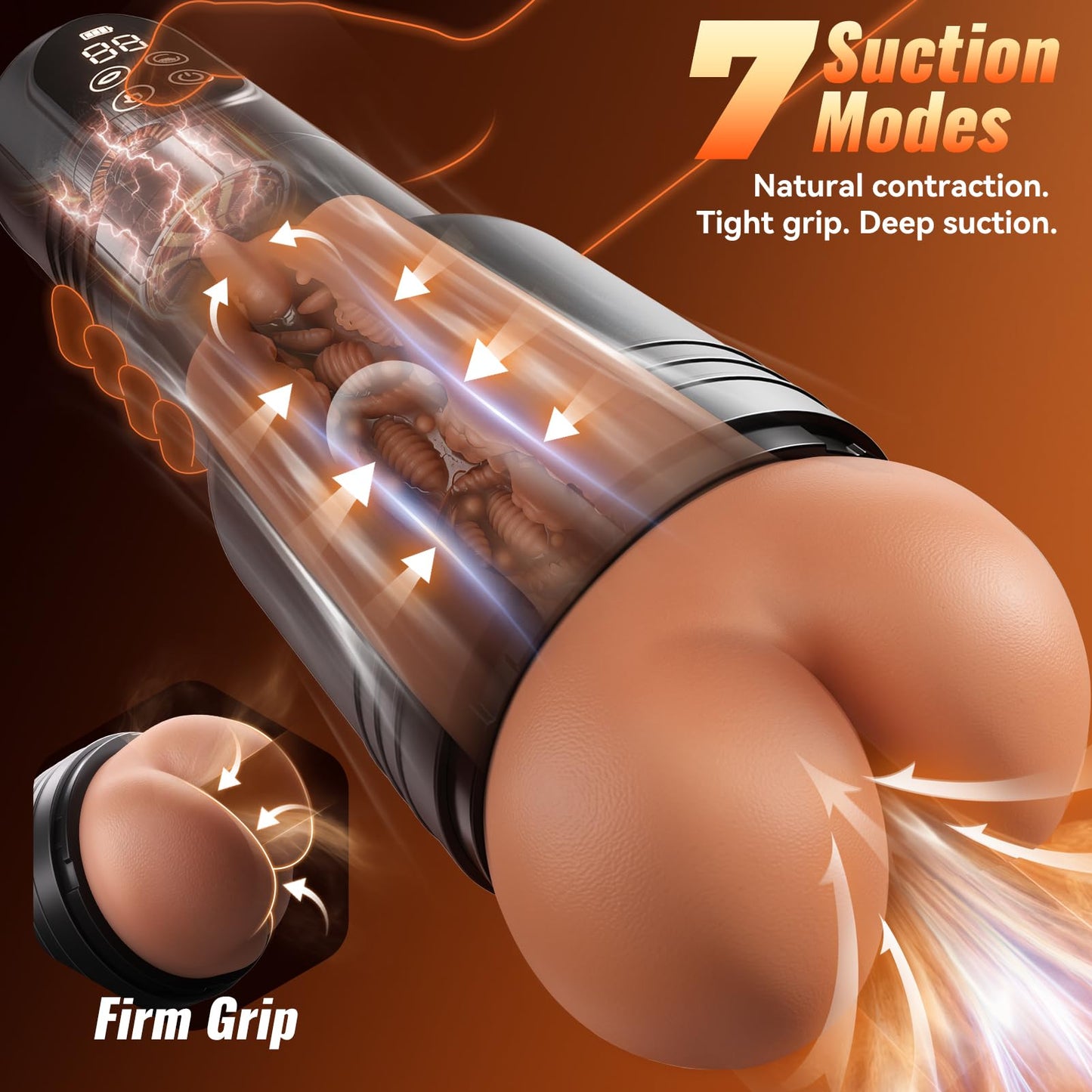 Automatic Gay tight butt masturbator with suction