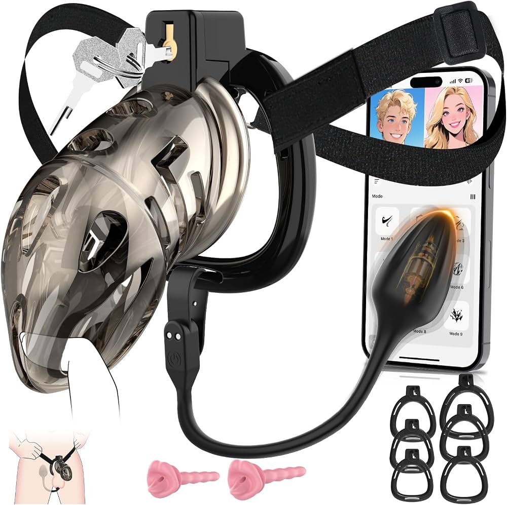 App controlled and vibrating chastity cage with prostate stimulation