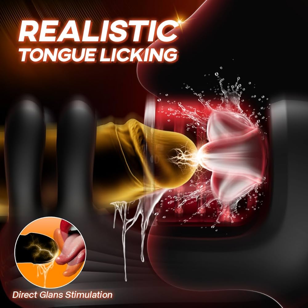 The  strange 4-in -1 hand automatic penis stroker with glans licking