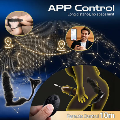 Dick head Fast Thrusting Prostate Massager Anal Vibrator for Men, 6-in-1 Anal Toys
