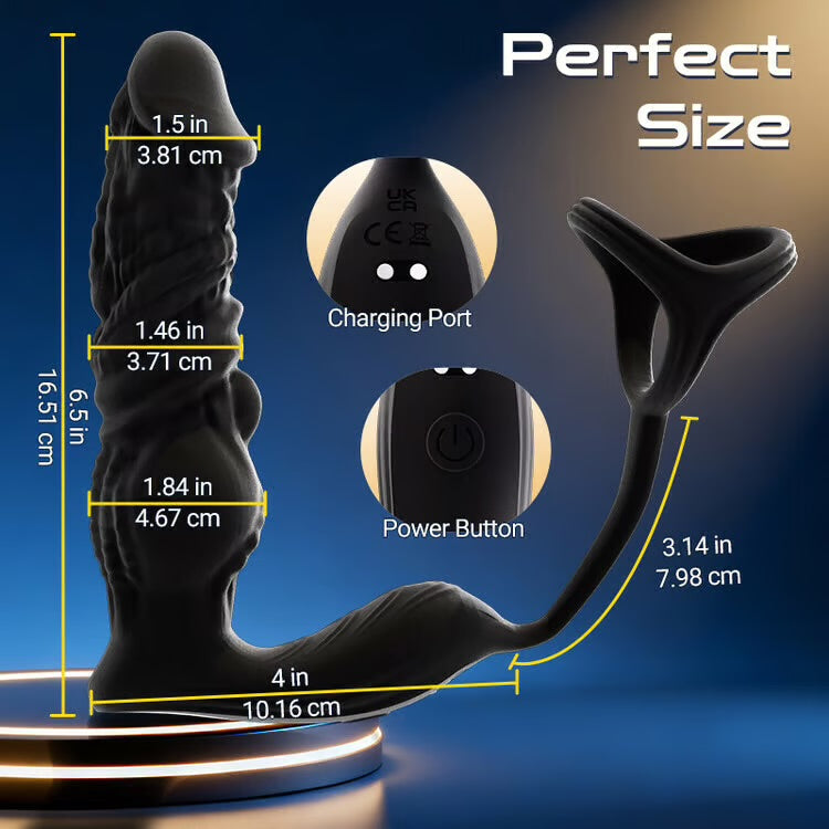 Dick head Fast Thrusting Prostate Massager Anal Vibrator for Men, 6-in-1 Anal Toys