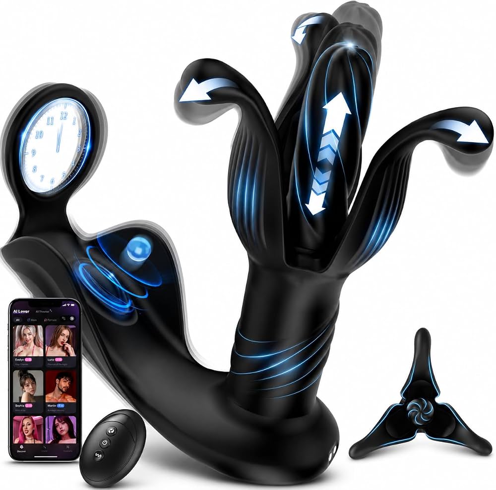 Omareon Ai powered tension shock prostate stimulator with anal expansion and balls stimulation