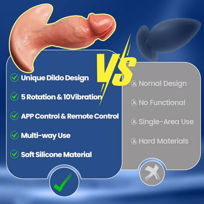 Omareon 360 degrees rotating dildo butt plug with app control