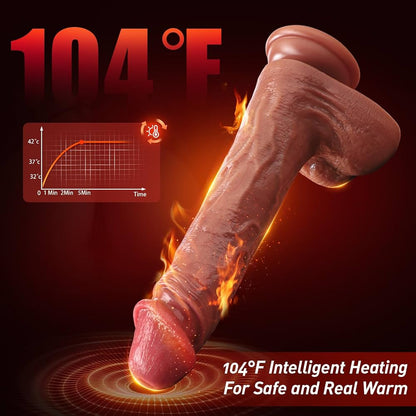 App controlled thrusting 8 inch dildo with smart heating