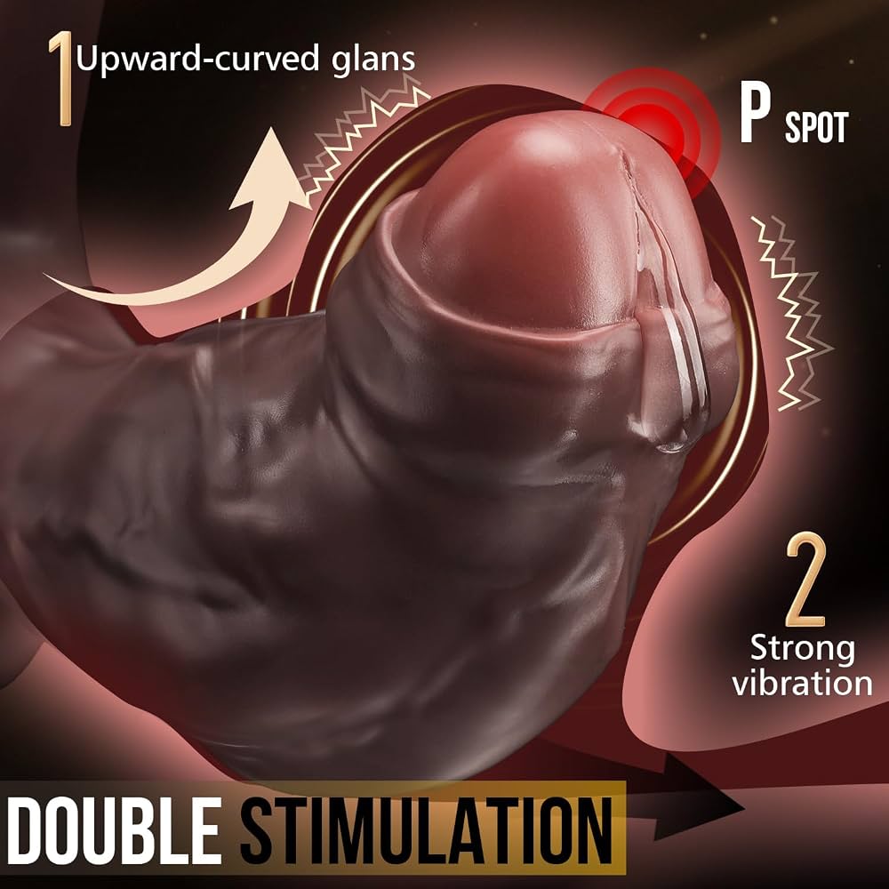 XXL Ebony Vibrating butt plug with cockring