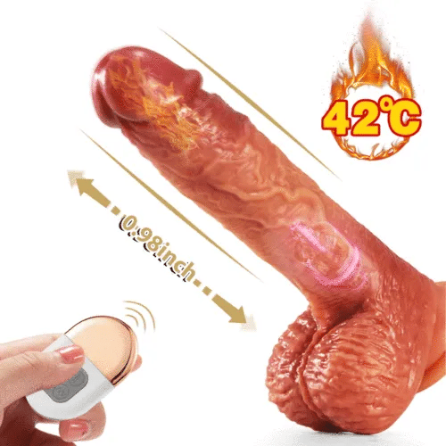 App controlled thrusting 8 inch dildo with smart heating