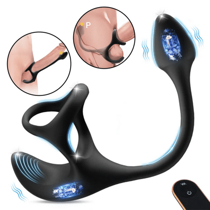 Omareon Spherical Vibrating Anal Plug with Penis Rings