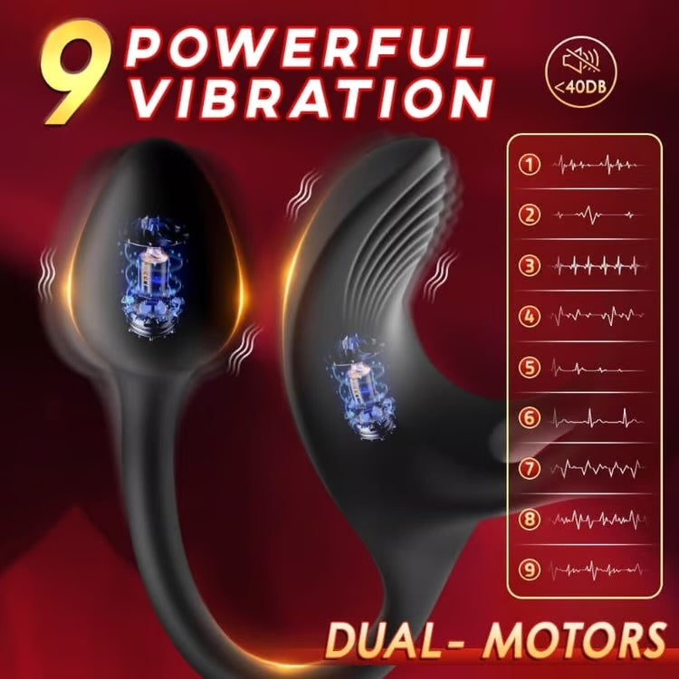 Omareon Spherical Vibrating Anal Plug with Penis Rings