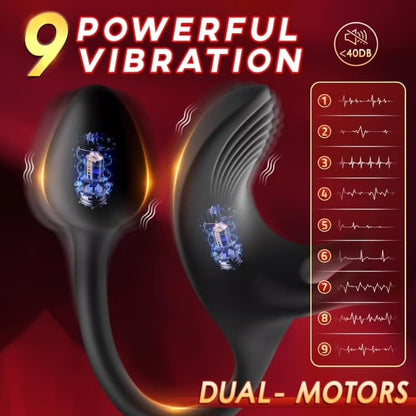 Omareon Spherical Vibrating Anal Plug with Penis Rings
