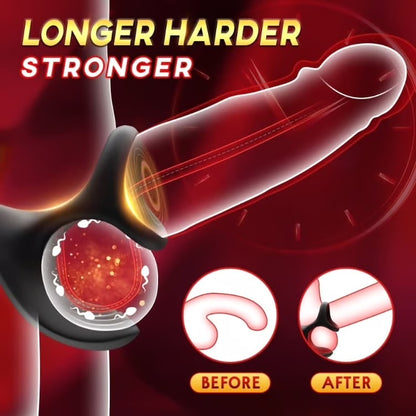 Omareon Spherical Vibrating Anal Plug with Penis Rings