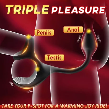Omareon Spherical Vibrating Anal Plug with Penis Rings