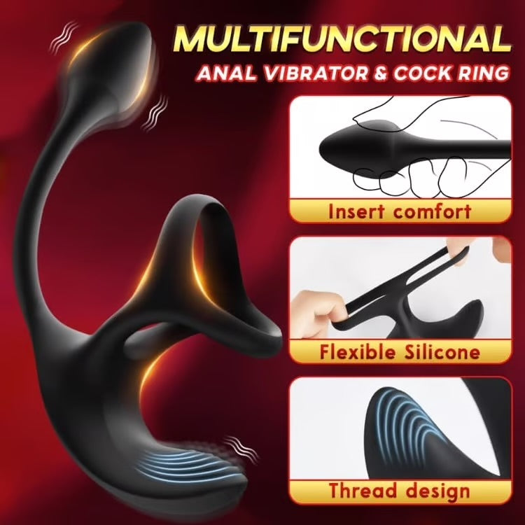 Omareon Spherical Vibrating Anal Plug with Penis Rings