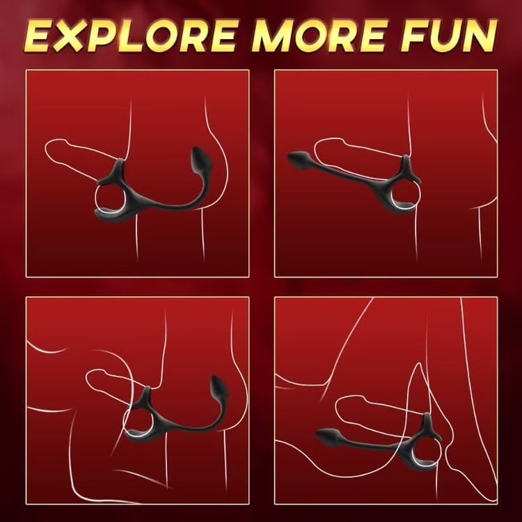Omareon Spherical Vibrating Anal Plug with Penis Rings