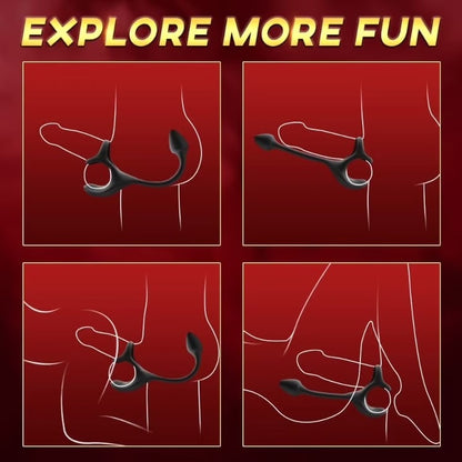 Omareon Spherical Vibrating Anal Plug with Penis Rings